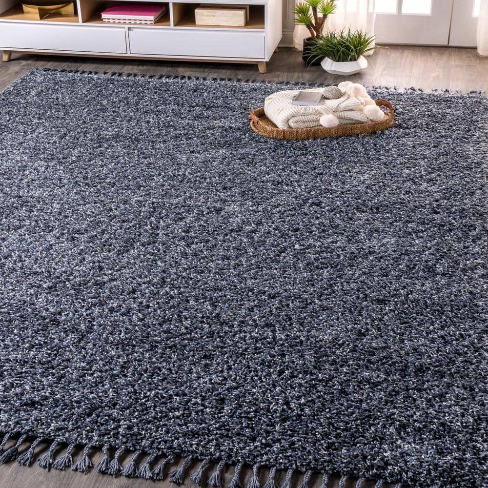Mercer Shag Plush Tassel Denim Blue 5 ft. x 8 ft. Area Rug price history on PriceWatchPro
