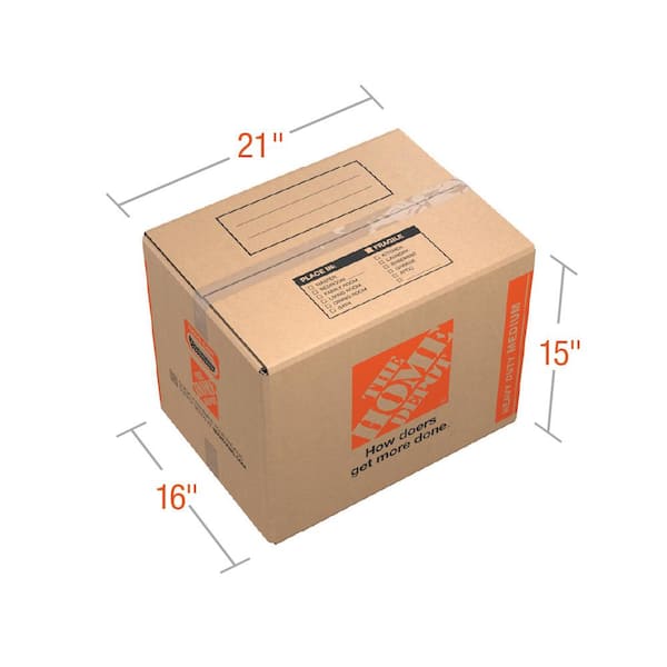 21 in. L x 15 in. W x 16 in. D Heavy-Duty Medium Moving Shipping and Packing Box with Handles (90-Pack)
