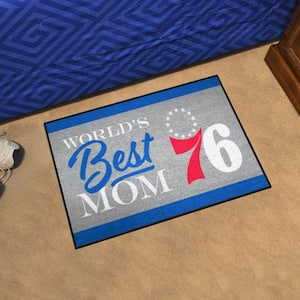 Philadelphia 76ers Blue World's Best Mom 19 in. x 30 in. Starter Mat Accent Rug