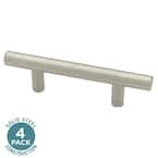 Solid Bar 5-1/16 in. (128 mm) Stainless Steel Cabinet Drawer Bar Pulls (4-Pack)