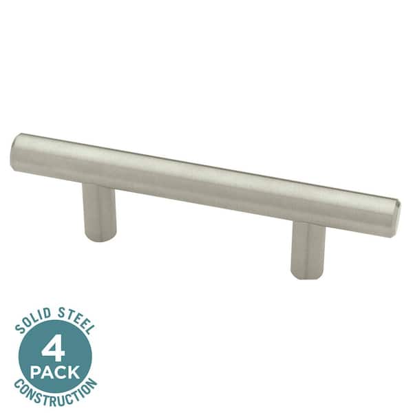 Liberty Solid Bar 5-1/16 in. (128 mm) Stainless Steel Cabinet Drawer Bar Pulls (4-Pack)
