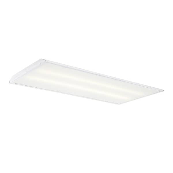 Commercial Electric 2 ft. x 4 ft. 128-Watt Equivalent Integrated LED White Prismatic Lens Commercial Grid Ceiling Troffer