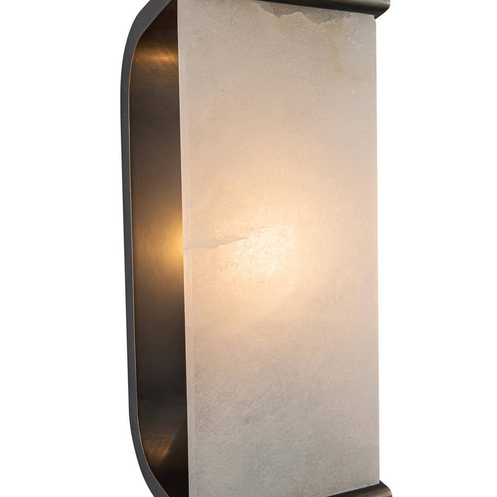 Urban Bronze and Alabaster Dimmable Wall Sconce