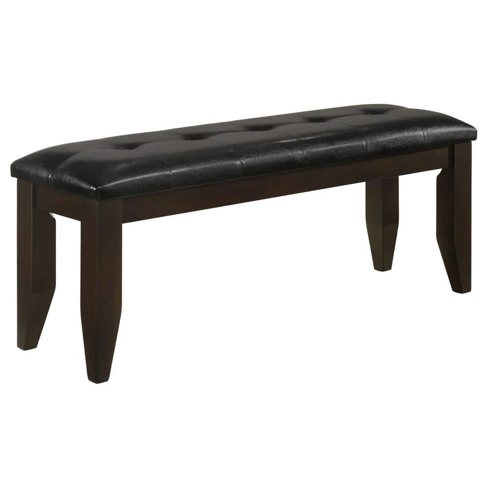 Dalila Cappuccino Faux Leather Upholstered Dining Bench