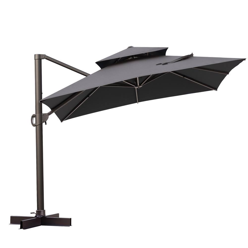 Crestlive Products 10 ft. Outdoor Double Top Square Cantilever Patio