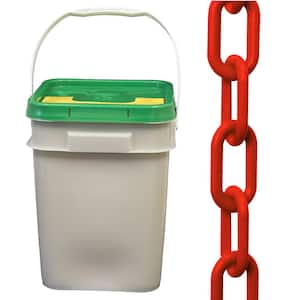 2 in. (#8, 51 mm) x 160 ft. Pail Red Plastic Chain