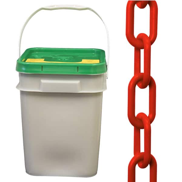 Mr. Chain 2 in. (#8, 51 mm) x 160 ft. Pail Red Plastic Chain