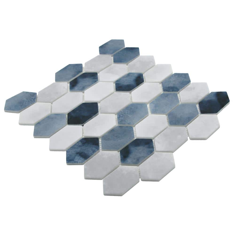 10.75" x 10.12" Hexagonal Recycled Glass Wall & Floor Tile
