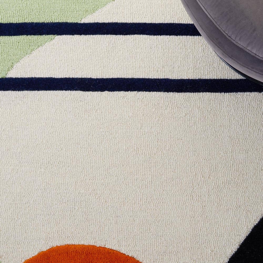 Rodeo Drive Green and Black Wool Hand-Tufted Runner Rug