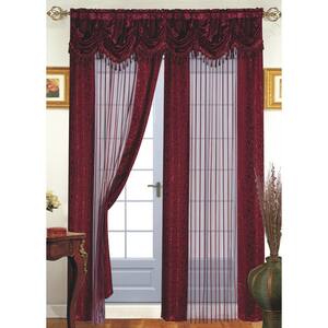 Burgundy Striped Rod Pocket Room Darkening Curtain - 55 in. W x 84 in. L