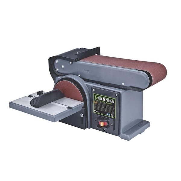 Genesis 4.5 Amp 4 in. x 36 in. Belt/Disc Sander with Tilting Table, Miter Gauge, Quick-Release Belt and Cast Iron Base