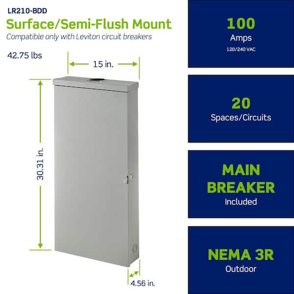 100 Amp 20-Space, 20-Circuit Outdoor Load Center with Main Circuit Breaker LR210-BDD