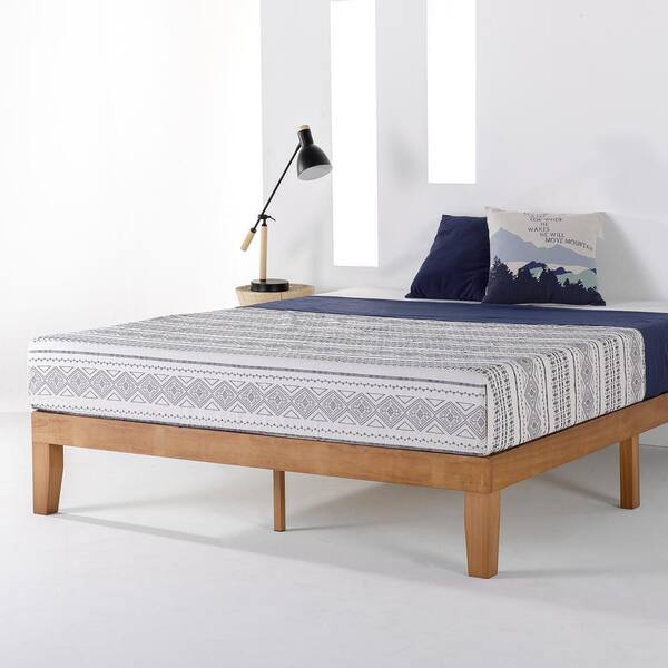 solid wood platform bed frame queen