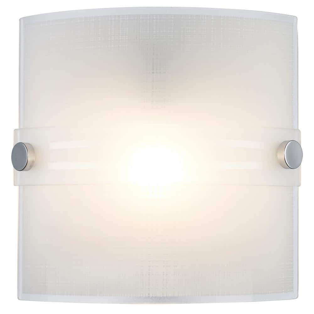 UPC 736916570176 product image for Morie 1-Light Polished Chrome Indoor Wall Sconce Light Fixture with Frosted Glas | upcitemdb.com