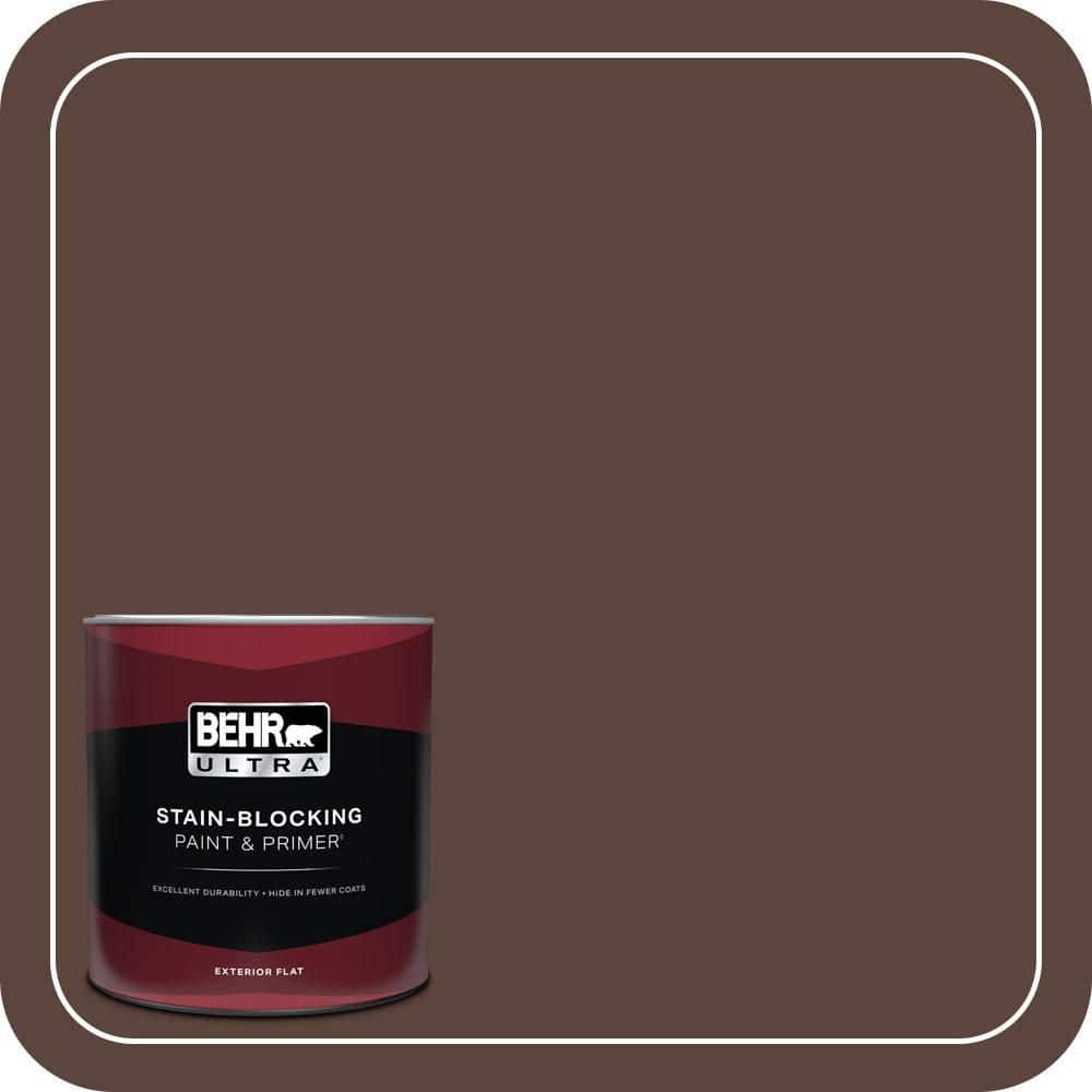 1 qt. #T15-5 Heritage Oak Flat Exterior Paint & Primer product image for price tracking