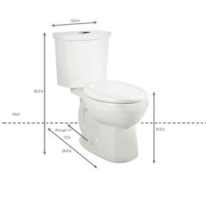 H2Option 2-Piece 0.92/1.28 GPF Dual Flush Elongated Toilet with Liner in White, Seat Not Included