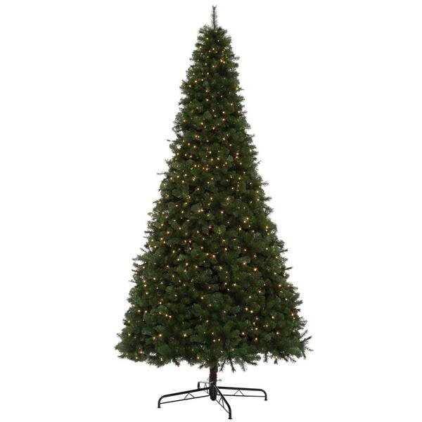 Home Accents Holiday - 12 ft. Noble Fir Quick-Set Artificial Christmas Tree with 1450 Clear Lights