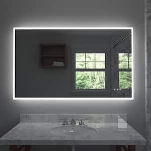 Lucent 60 in. x 36 in. Frameless Wall Mounted LED Vanity Mirror with Color Changer, Dimmer and Defogger