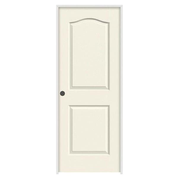 JELD-WEN 28 in. x 80 in. Camden Vanilla Painted Right-Hand Textured Molded Composite Single Prehung Interior Door
