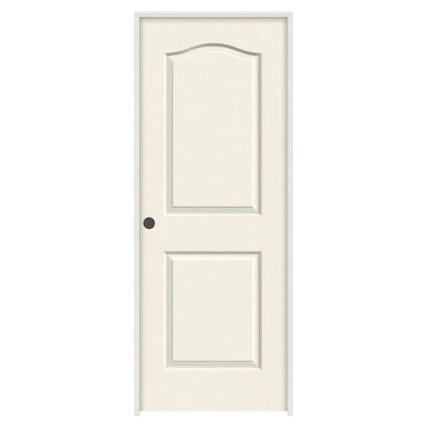 JELD-WEN 28 in. x 80 in. Camden Vanilla Painted Right-Hand Textured Hollow Core Molded Composite Single Prehung Interior Door