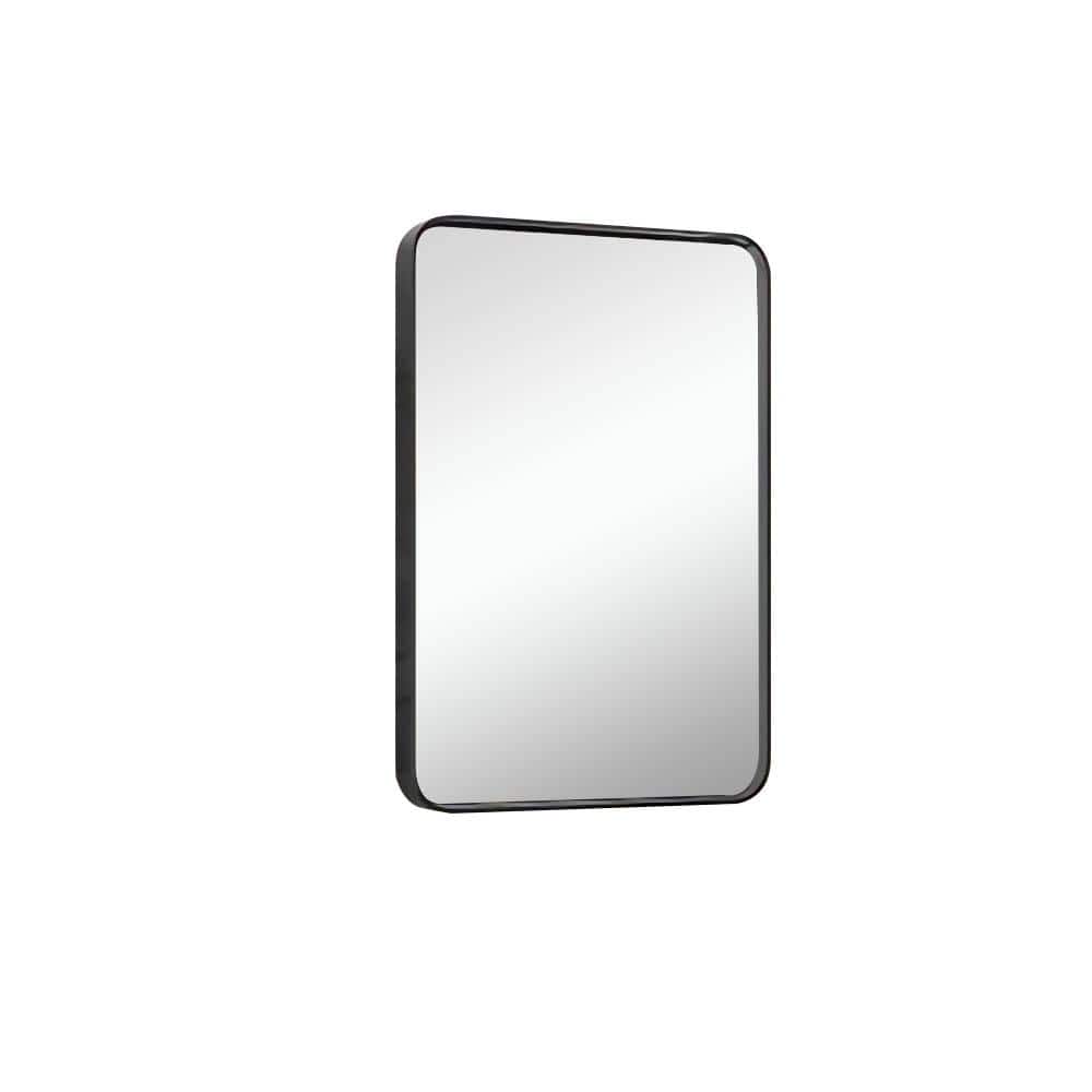22 in. W x 30 in. H Rectangle Aluminum Alloy Framed Wall Mirror with Stand 