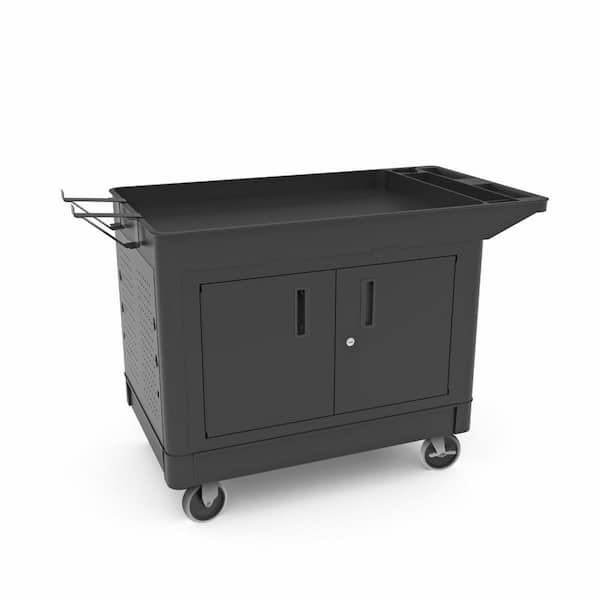 Luxor Industrial Work Cart with Locking Cabinet