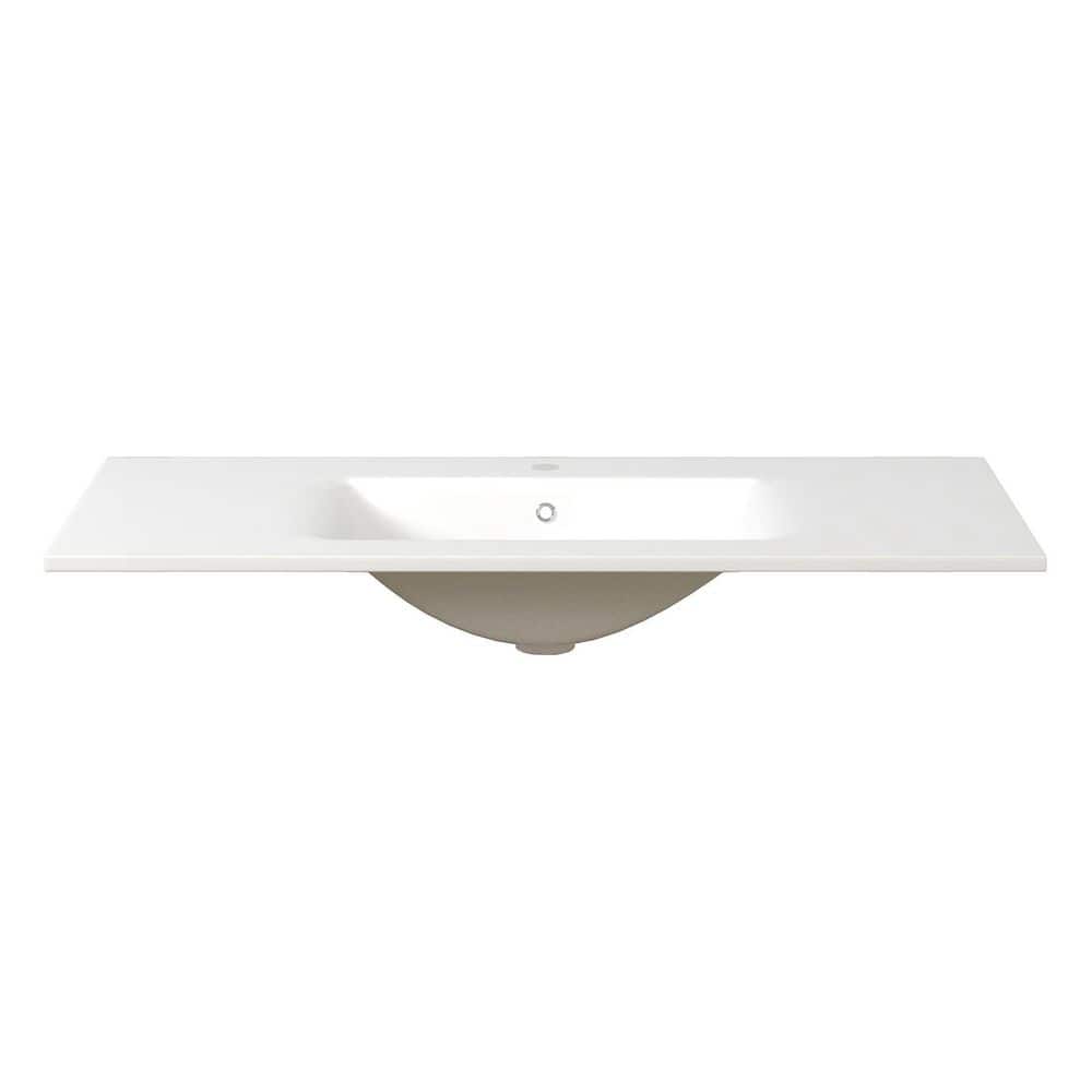 42 in. Rectangular Integrated Ceramic Bathroom Sink in Gloss White price history on PriceWatchPro