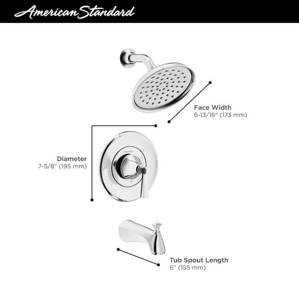 Rumson Single-Handle 1-Spray Tub and Shower Faucet with 1.8 GPM in Brushed Nickel Valve Included