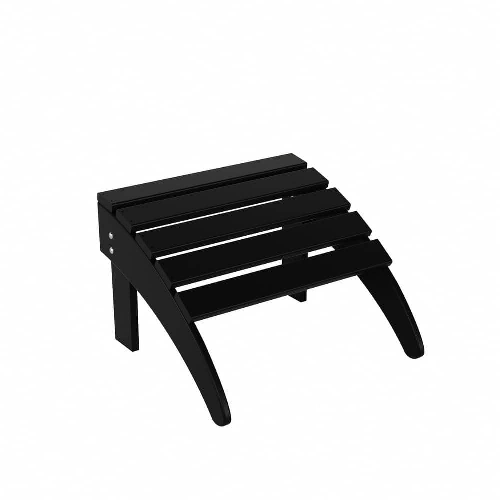 Black Poly Plastic Outdoor Folding Adirondack Ottoman
