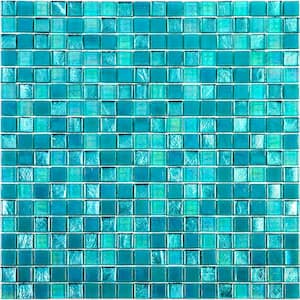 Mingles 11.6 in. x 11.6 in. Glossy Mint Green Glass Mosaic Wall and Floor Tile (18.69 sq. ft./case) (20-pack)