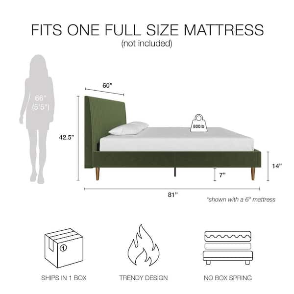 Mr. Kate Daphne Olive Green Velvet Wood Frame Full Upholstered