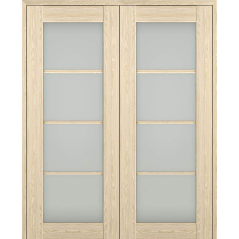 Avon 4 Lite N 48 in. x 96 in. Both Active 4-Lite Frosted Glass Loire Ash Wood Composite Double Prehung French Door price history on PriceWatchPro