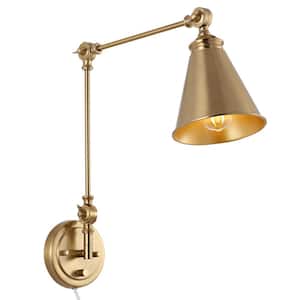 Vintage Adjustable Swing Arm Wall Lamp Foldable Gold Wall Light