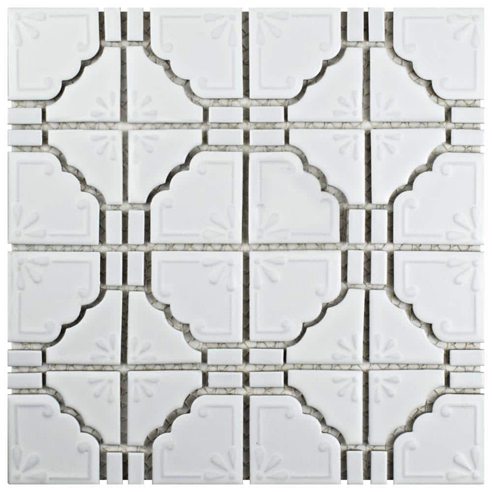 Moonbeam Matte White 6 in. x 6 in. Porcelain Mosaic Take Home Tile Sample price history on PriceWatchPro