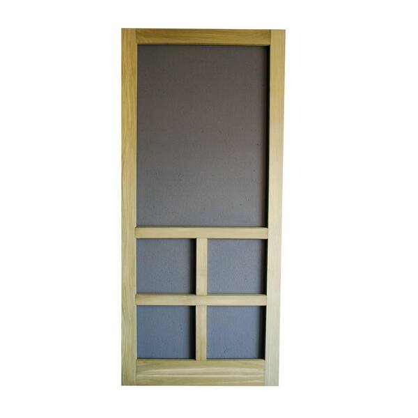 Screen Tight 30 in. x 80 in. Summit Wood Unfinished Reversible Hinged Screen Door