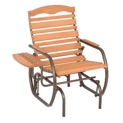 Bronze Outdoor Country Garden Glider Chair with Trays