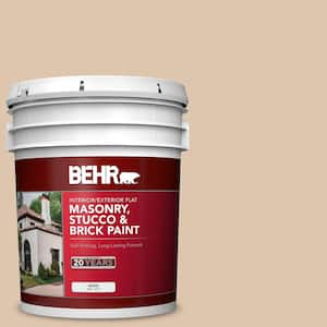 5 gal. #N260-2 Almond Latte Flat Interior/Exterior Masonry, Stucco and Brick Paint