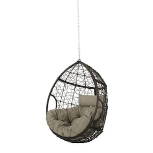 Anky 2 ft. Hanging Egg Hammock Chair with Khaki Cushion (without Stand)