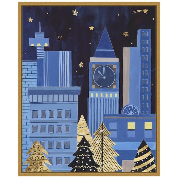 Amanti Art 16 in. W x 19.62 in. H Holiday Night I Christmas Holiday Framed Canvas Box Wall Art