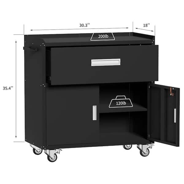 Zeus & Ruta 35.43 in.W x 30.31 in.D x 18.11 in.H Black Steel