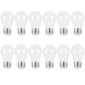 60-Watt Equivalent A15 Dimmable Filament CEC Title 20 90+ CRI White Glass LED Ceiling Fan Light Bulb Daylight (12-Pack)