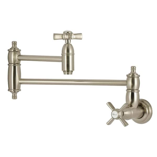 Millennium Wall Mount Pot Filler Faucet in Brushed Nickel