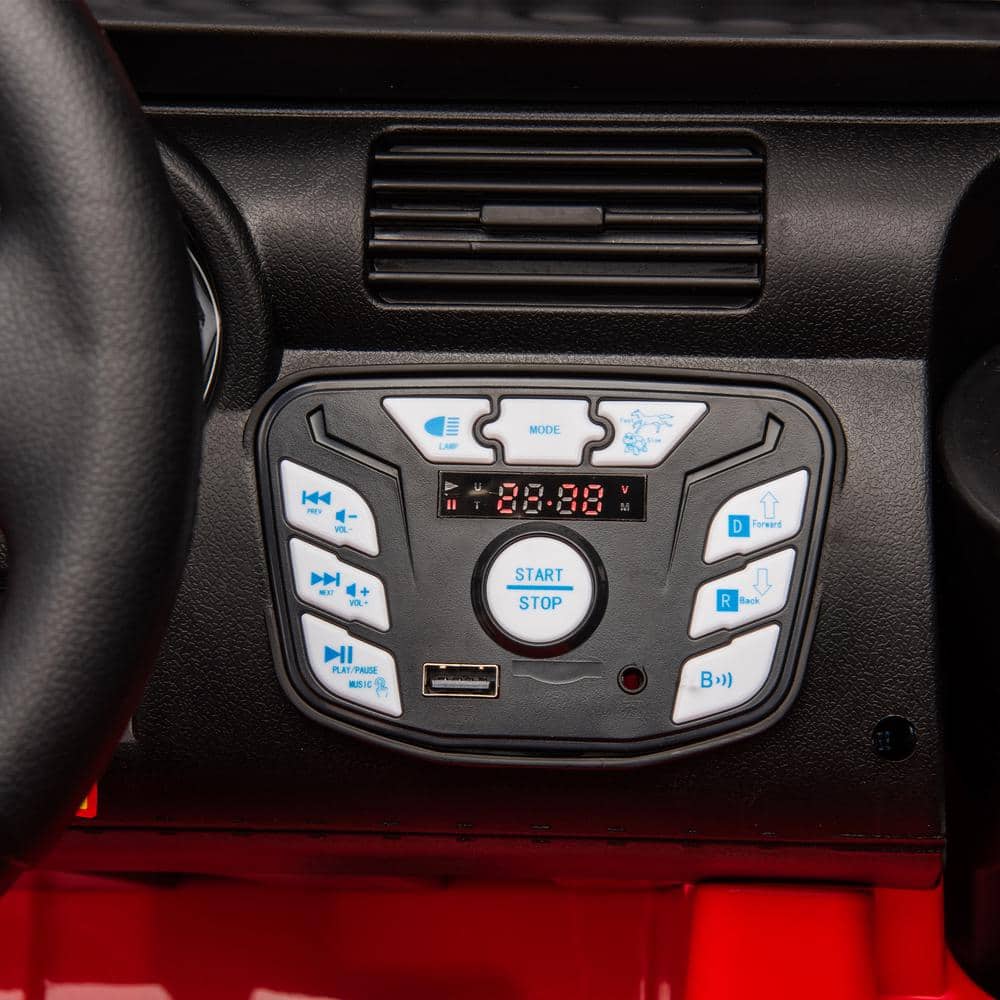 Red 24V Electric Ride-On SUV with Remote Control and LED Lights