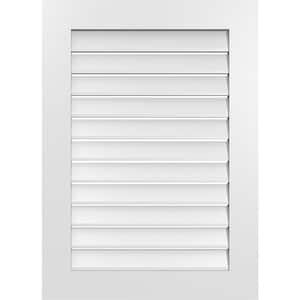 26 in. x 36 in. Vertical Surface Mount PVC Gable Vent: Functional with Standard Frame