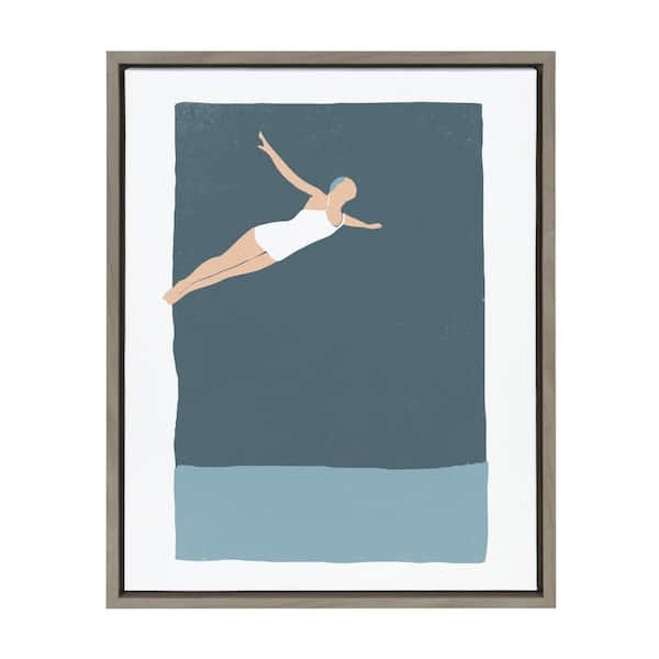 Kate and Laurel Sylvie "The Leap" by Rocket Jack (Simon West) Framed Canvas Wall Art 24 in. x 18 in.
