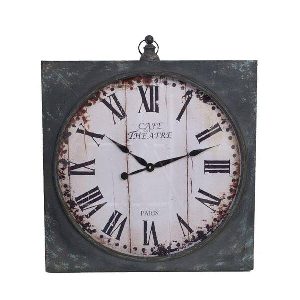 Generic unbranded 30 in. x 26 in. Oliver Antique Grey Metal Wall Clock