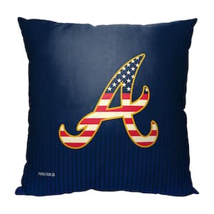 MLB Braves Celebrate Series Printed Polyester Throw Pillow 18 X 18