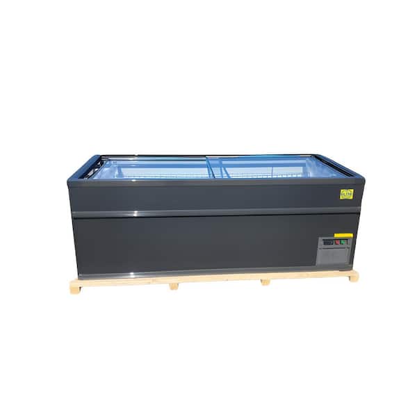 Elite Kitchen Supply 87 in. 30 cu. ft. Auto/Cycle Defrost Chest Freezer with 2 Glass Door Display Freezer EQ30L in Black