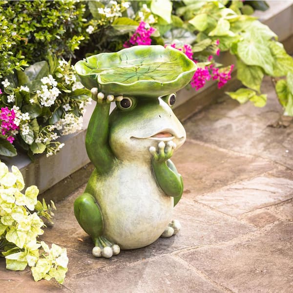 Evergreen Frog Resin Birdbath 2GB6963 - The Home Depot