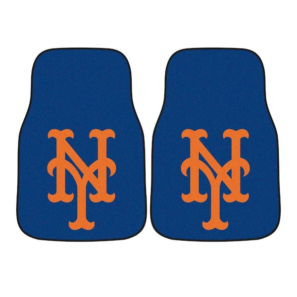 FANMATS New York Mets 17 in. x 27 in. 2-Piece Front Nylon Carpet Car Floor Mat Set